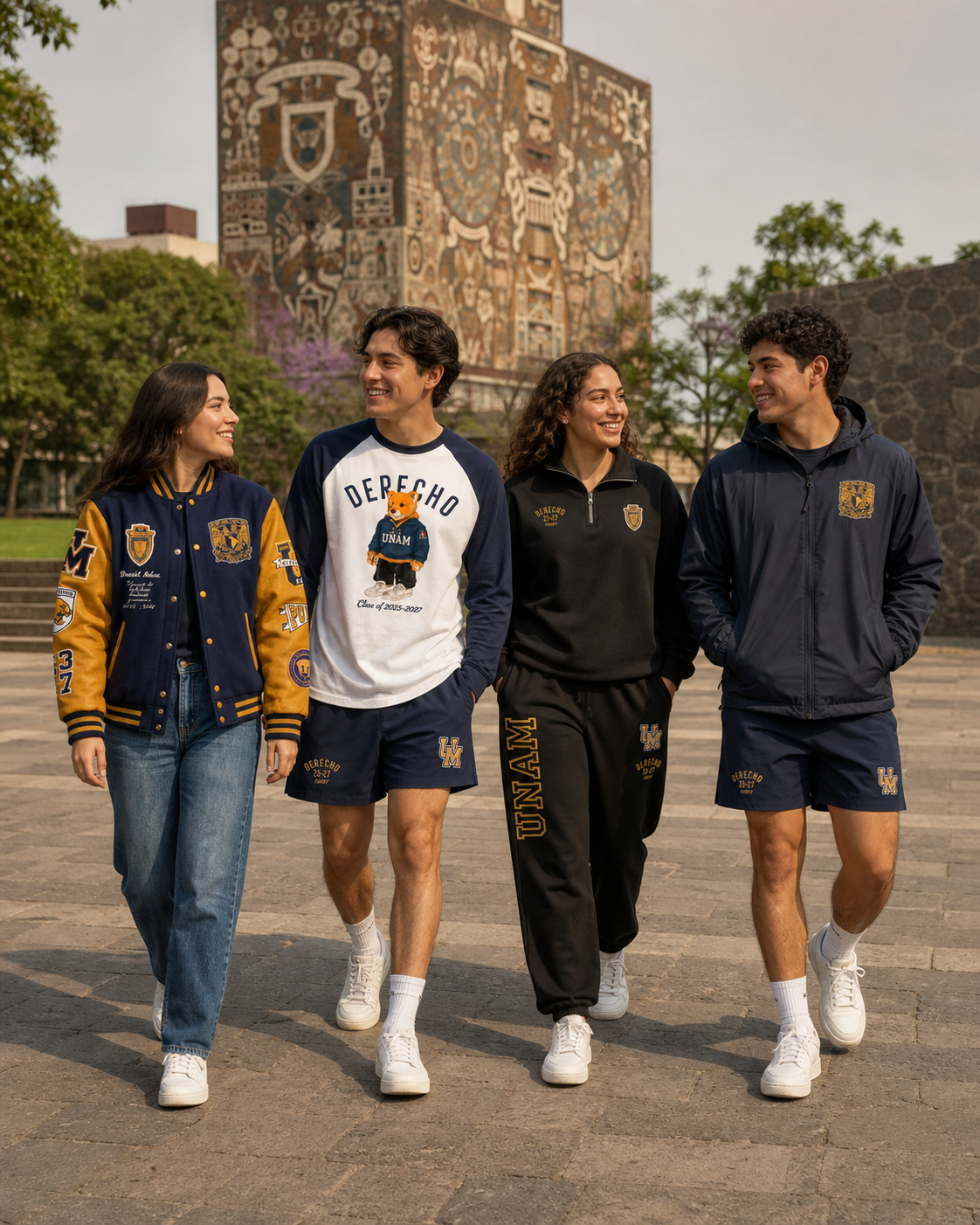 Estudiantes UNAM caminando por el campus