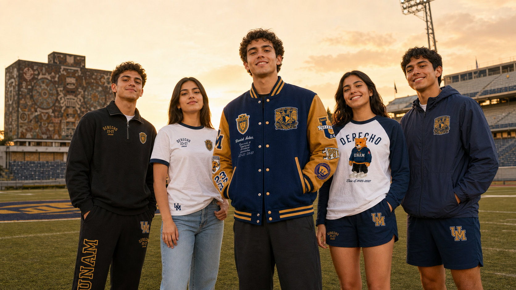 Estudiantes con prendas de la colección UNAM